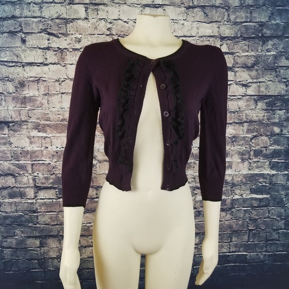 Cozy Button Down Ruffled Cardigan - Picture 1 of 4